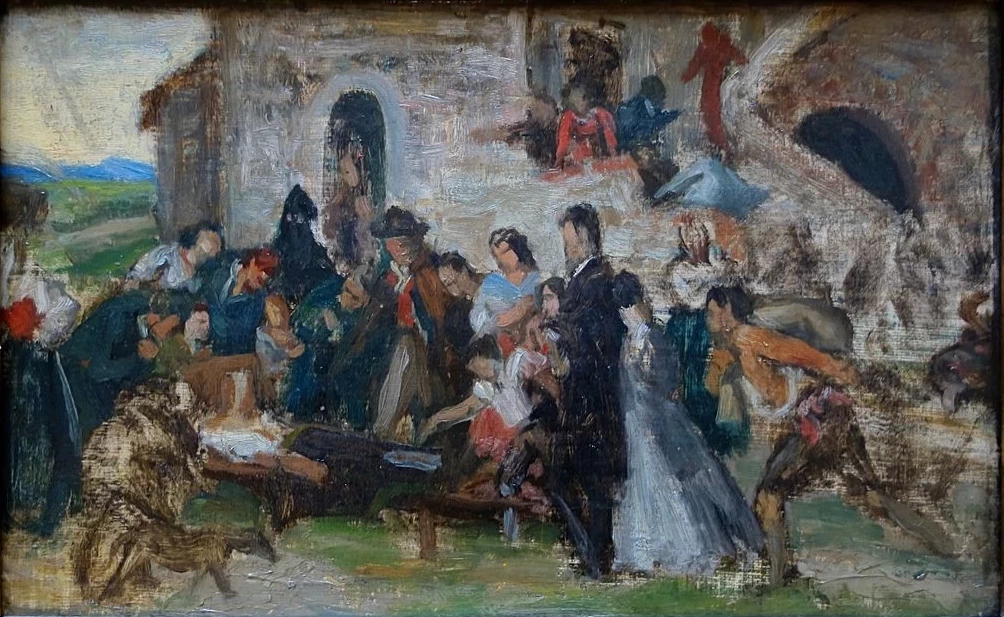 L'assassinato o ricordo della campagna romana - Palais des Beaux, Arts de Lille, bozzetto